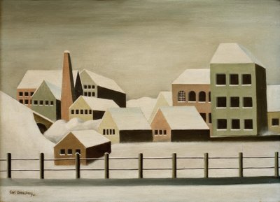 Factory Landscape in the Snow by Carl Grossberg